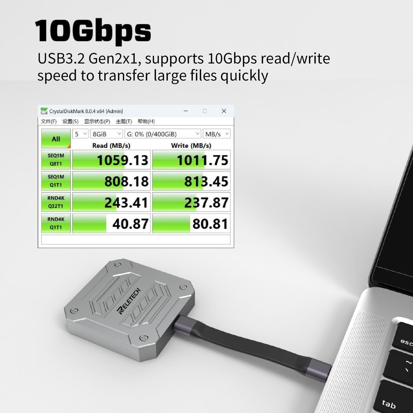 1TB Elite9 Pro Magnetic SSD, 1000MB/s, USB 3.2 Gen 2, 4K ProRes, For Laptop, PC, PS5, Gray - Reletech AI Vision