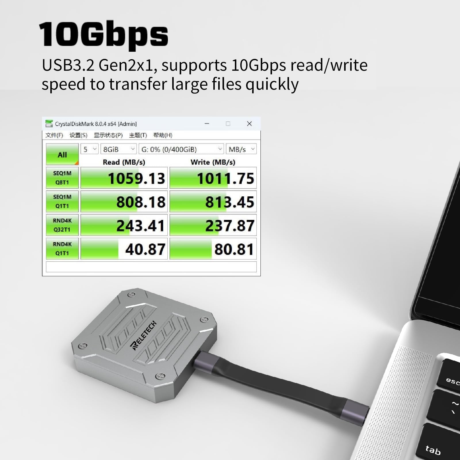 1TB Elite9 Pro Magnetic SSD, 1000MB/s, USB 3.2 Gen 2, 4K ProRes, For Laptop, PC, PS5, Gray - Reletech AI Vision