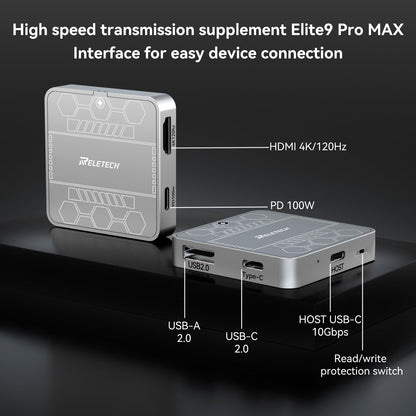 1TB Elite9 Pro MAX Magnetic SSD, 1000MB/s, USB 3.2 Gen 2, 4K ProRes, For Laptop, PC, PS5, Gray - Reletech AI Vision