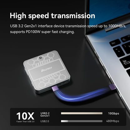 1TB Elite9 Pro MAX Magnetic SSD, 1000MB/s, USB 3.2 Gen 2, 4K ProRes, For Laptop, PC, PS5, Gray - Reletech AI Vision