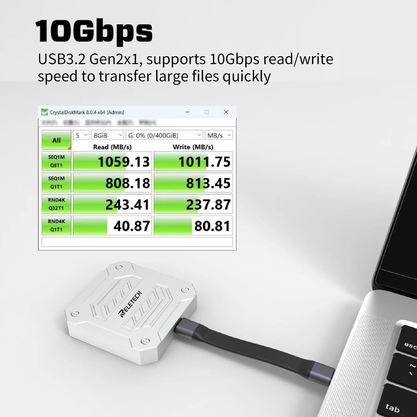1TB Magnetic Portable SSD, 1000MB/s, USB 3.2, PD 100W, 4K ProRes, For iPhone 16/17 & Laptop, White - Reletech AI Vision