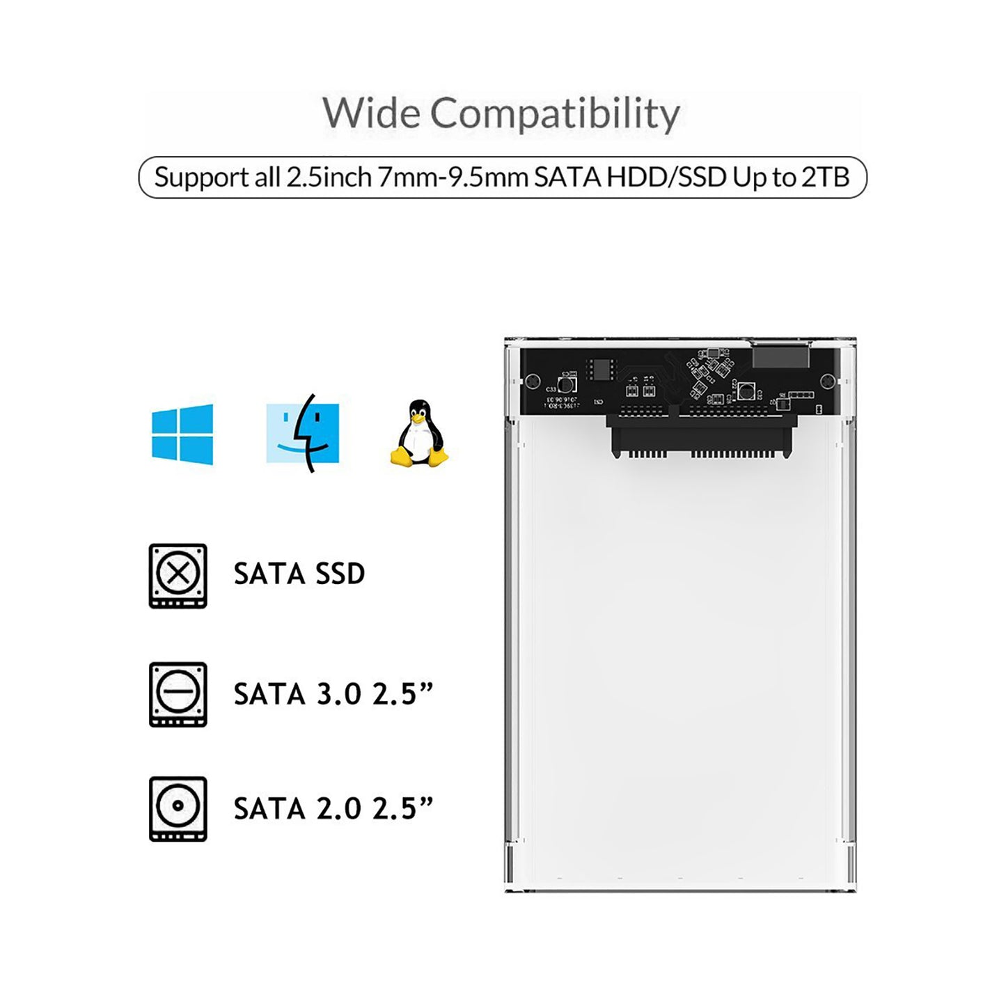 2.5" SATA to USB-C 3.1 Gen2 Hard Drive Enclosure