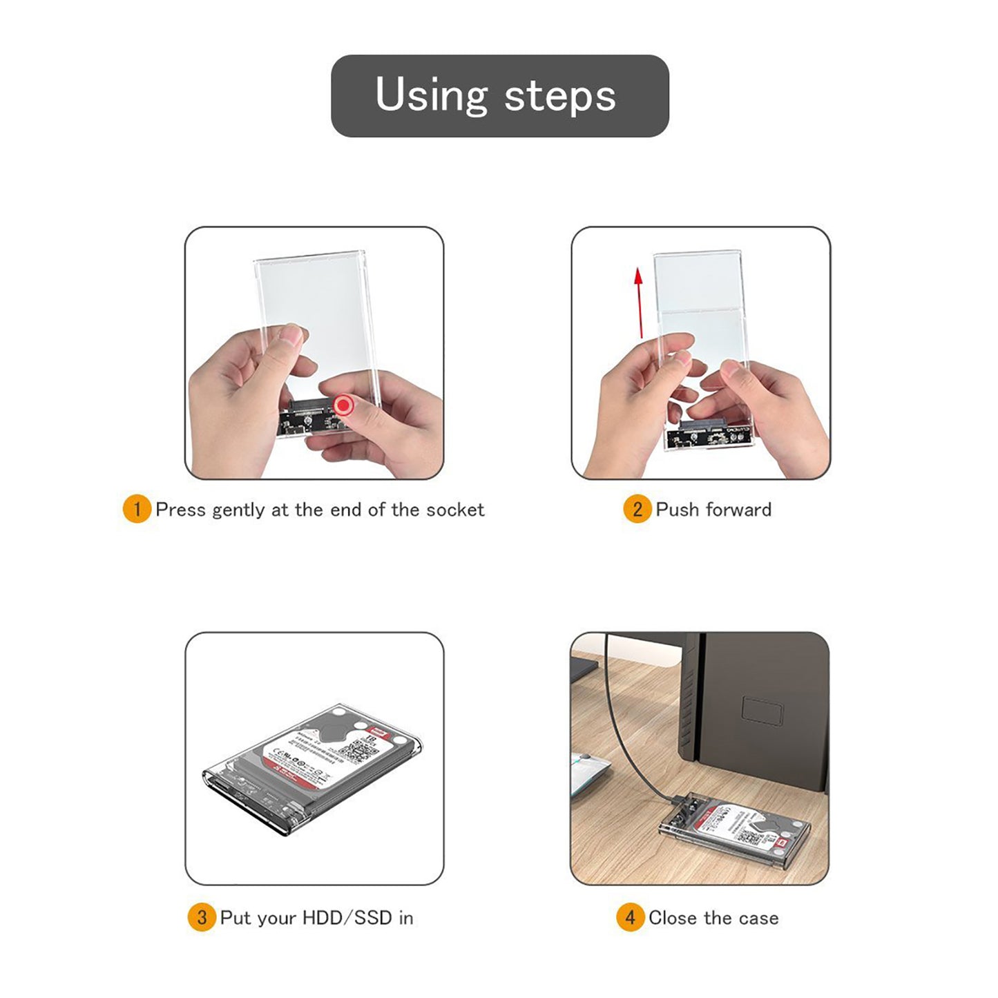 2.5" SATA to USB-C 3.1 Gen2 Hard Drive Enclosure