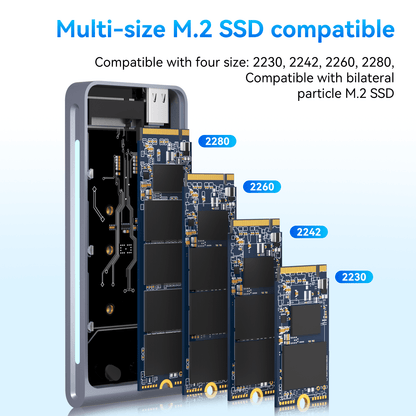 M.2 NVMe/SATA Dual Protocol SSD Enclosure Silver WAVA III - Reletech AI Vision