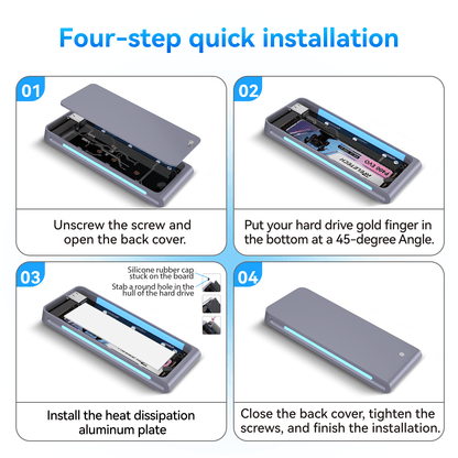 M.2 NVMe/SATA Dual Protocol SSD Enclosure Silver WAVA III - Reletech AI Vision