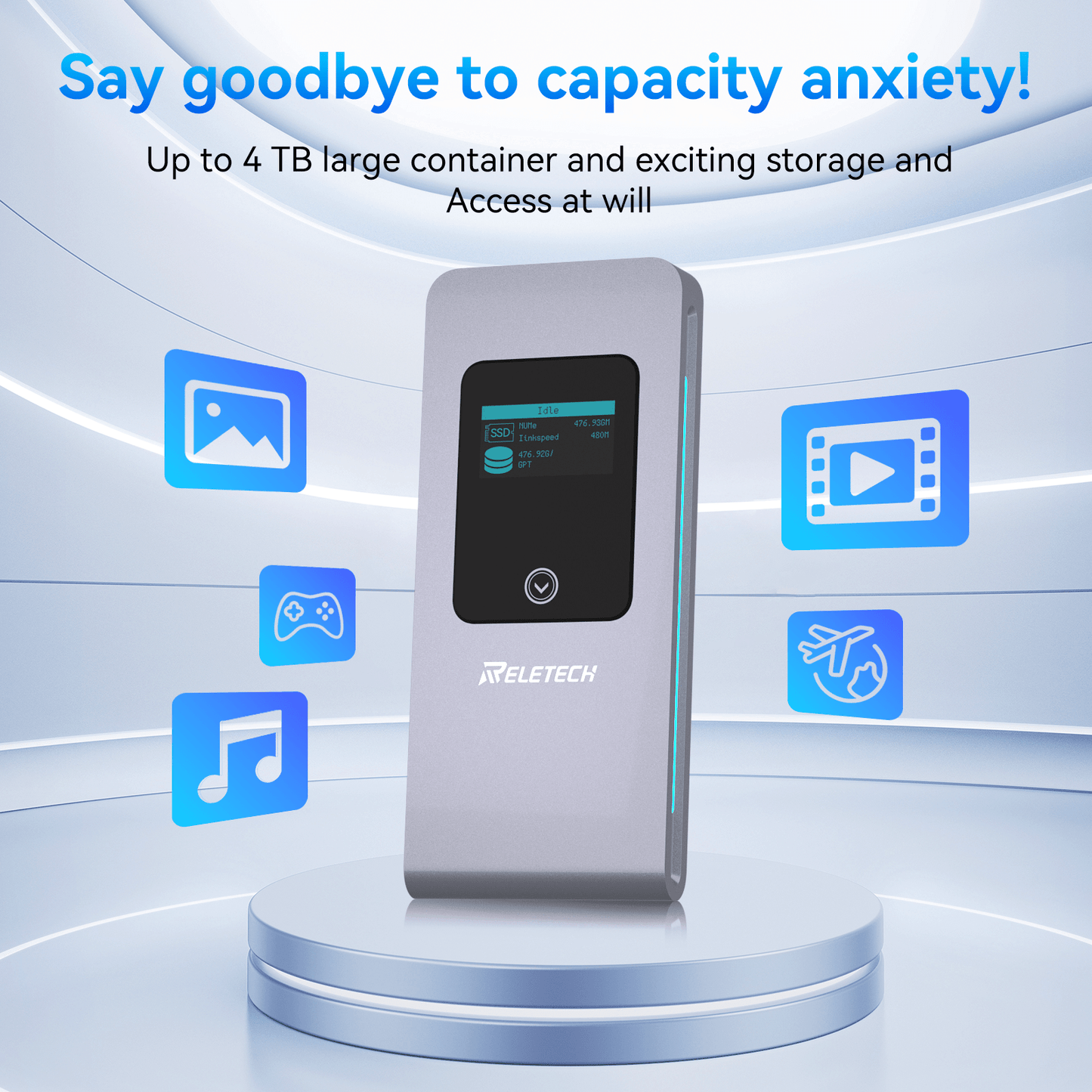 M.2 NVMe/SATA Dual Protocol SSD Enclosure Silver WAVA III - Reletech AI Vision