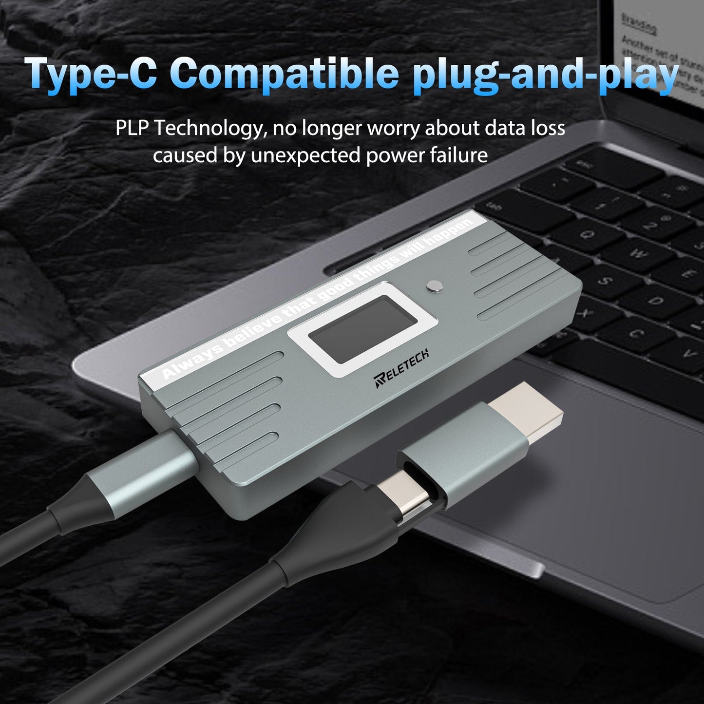 M.2 NVMe/SATA SSD Enclosure Gray WAVA II - Reletech AI Vision
