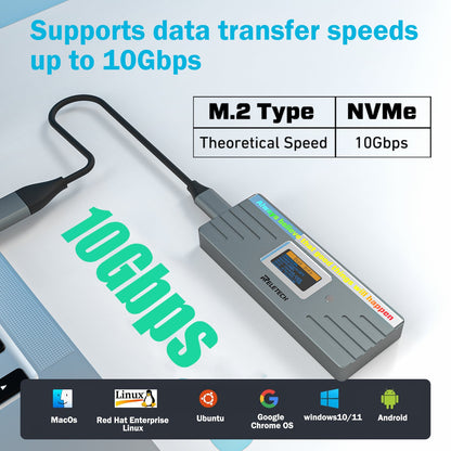 M.2 NVMe/SATA SSD Enclosure Gray WAVA II - Reletech AI Vision