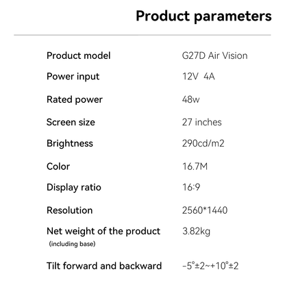 Reletech 100Hz Gaming Monitor G27D Air Vision - Reletech AI Vision