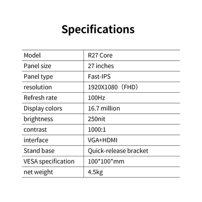 Reletech 100Hz Monitor R27 Core - Reletech AI Vision