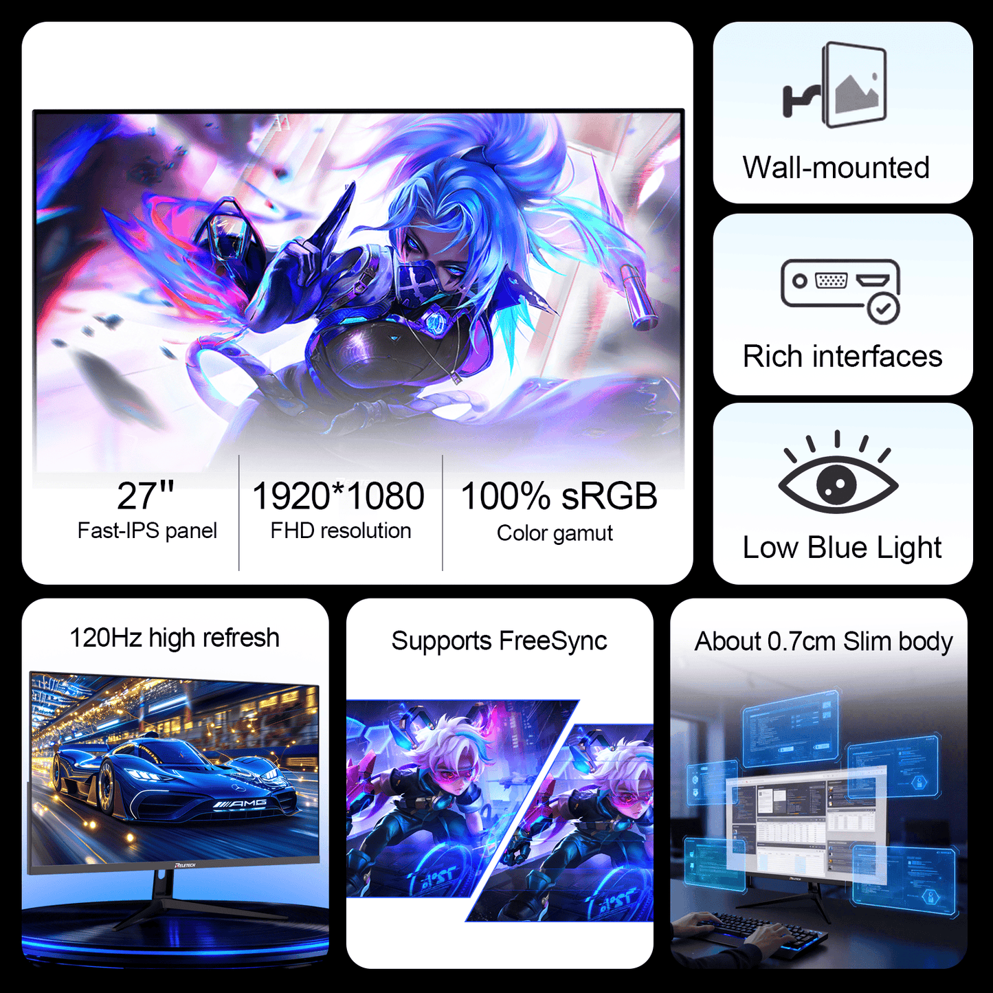 Reletech 120Hz Monitor R27 Velo - Reletech AI Vision