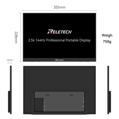 Reletech 144Hz QHD Portable Monitor M16 Pro - Reletech AI Vision