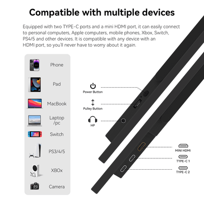 Reletech 144Hz QHD Portable Monitor M16 Pro - Reletech AI Vision