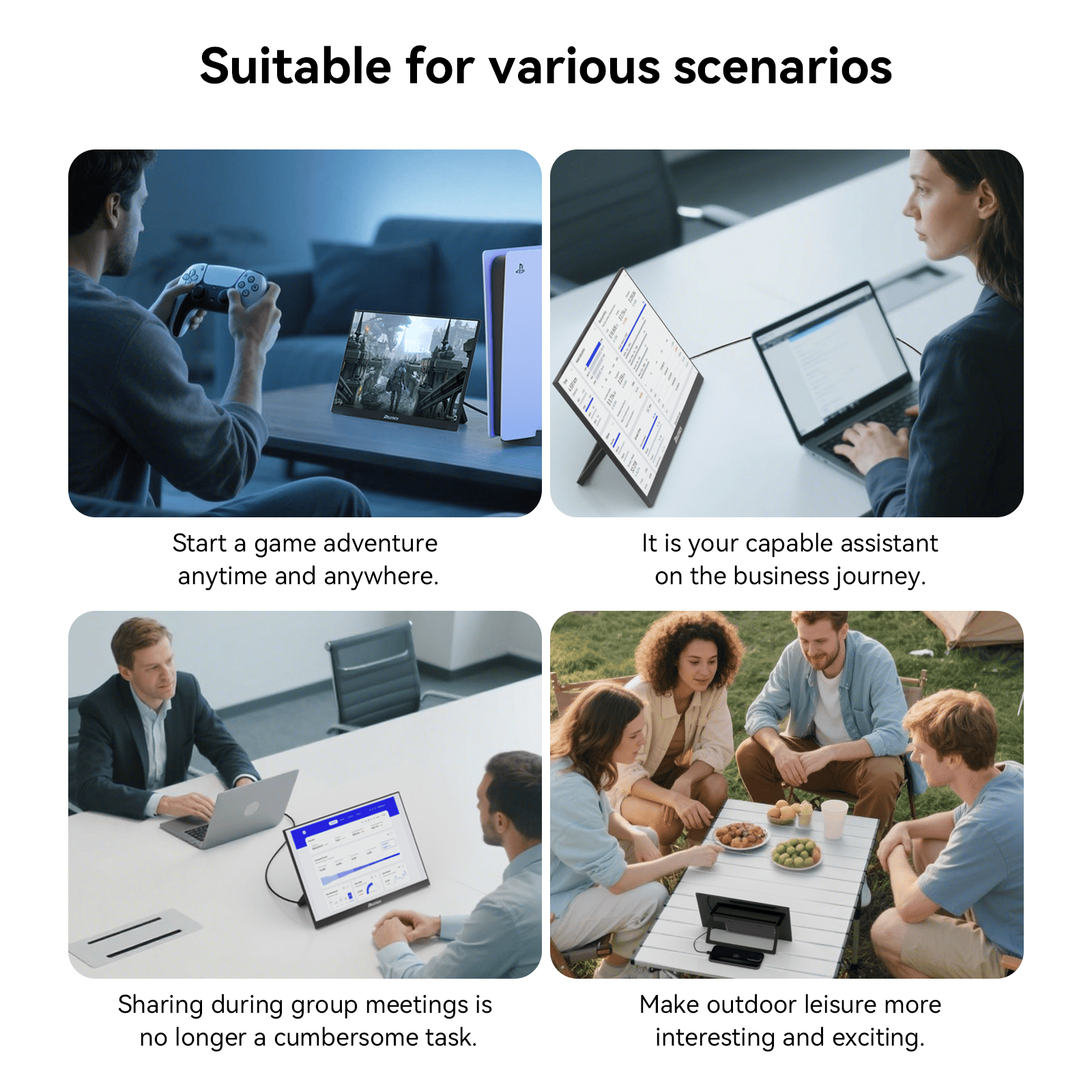 Reletech 144Hz QHD Portable Monitor M16 Pro - Reletech AI Vision