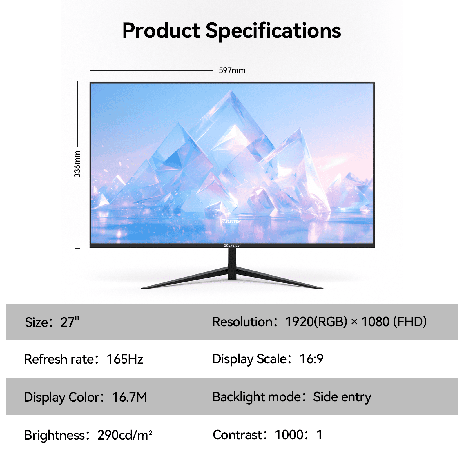 Reletech 165Hz Gaming Monitor G27X - Reletech AI Vision