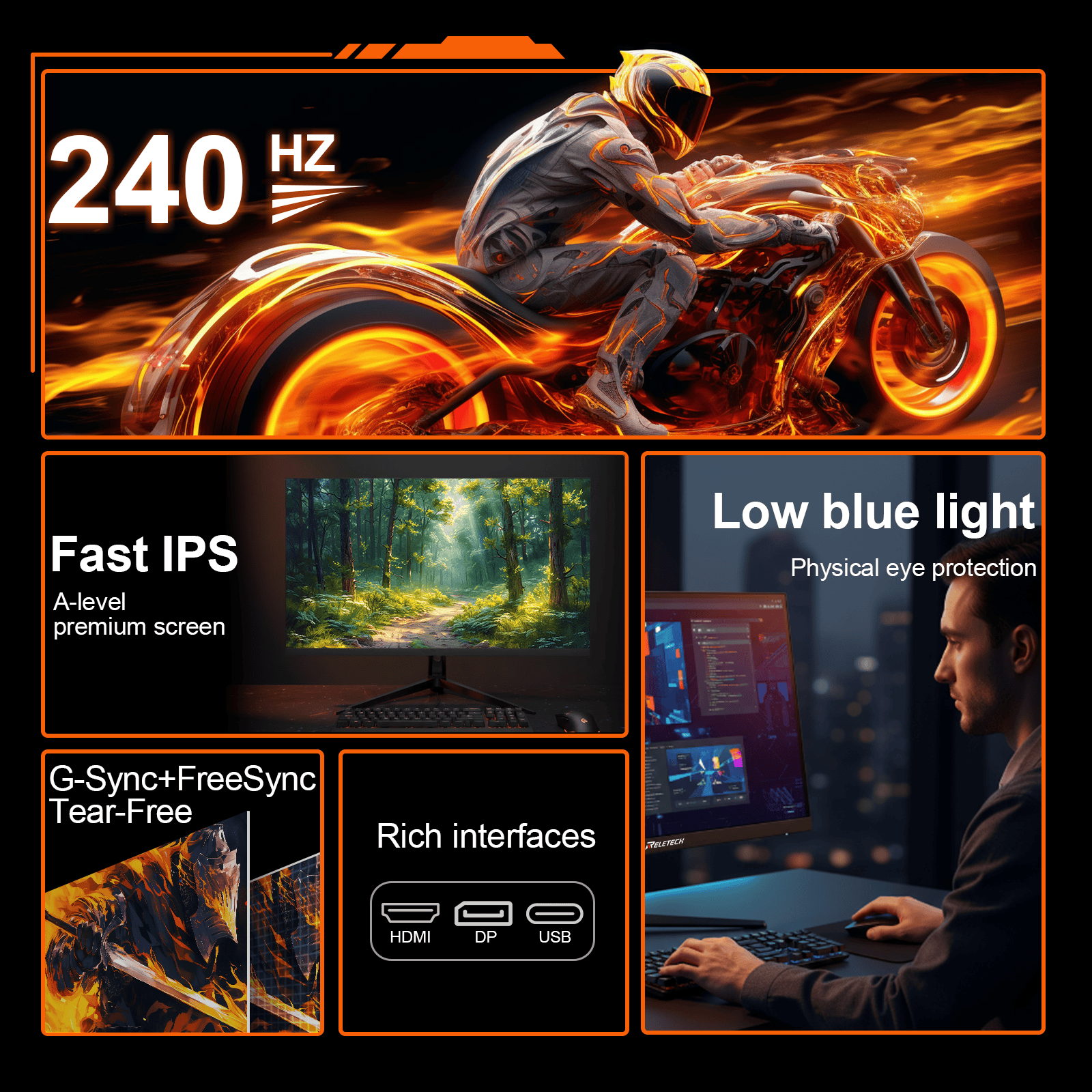 Reletech 240Hz Gaming Monitor R27 Fury - Reletech AI Vision