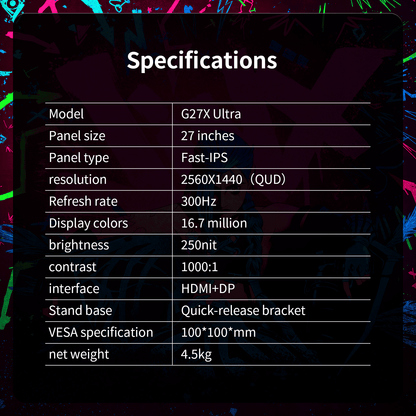 Reletech 2K 300Hz Gaming Monitor G27X Ultra - Reletech AI Vision