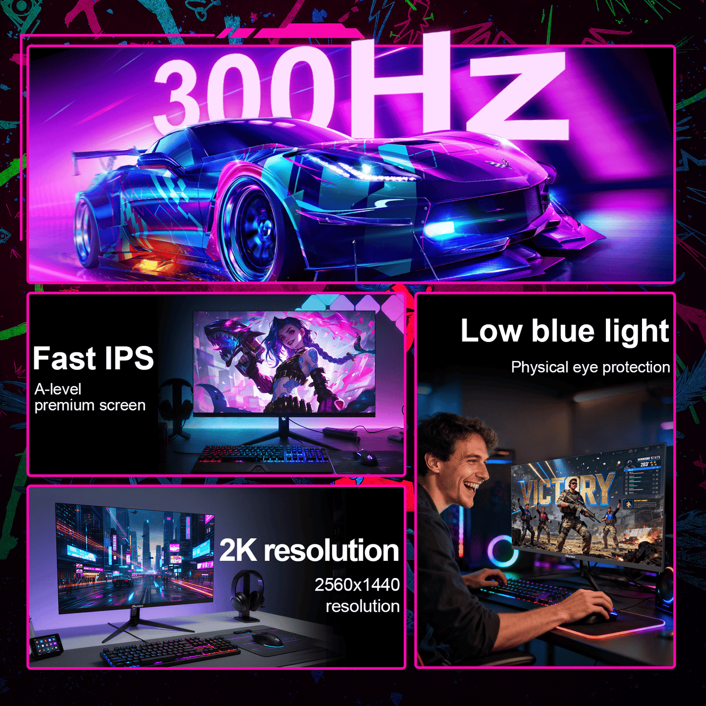 Reletech 2K 300Hz Gaming Monitor G27X Ultra - Reletech AI Vision