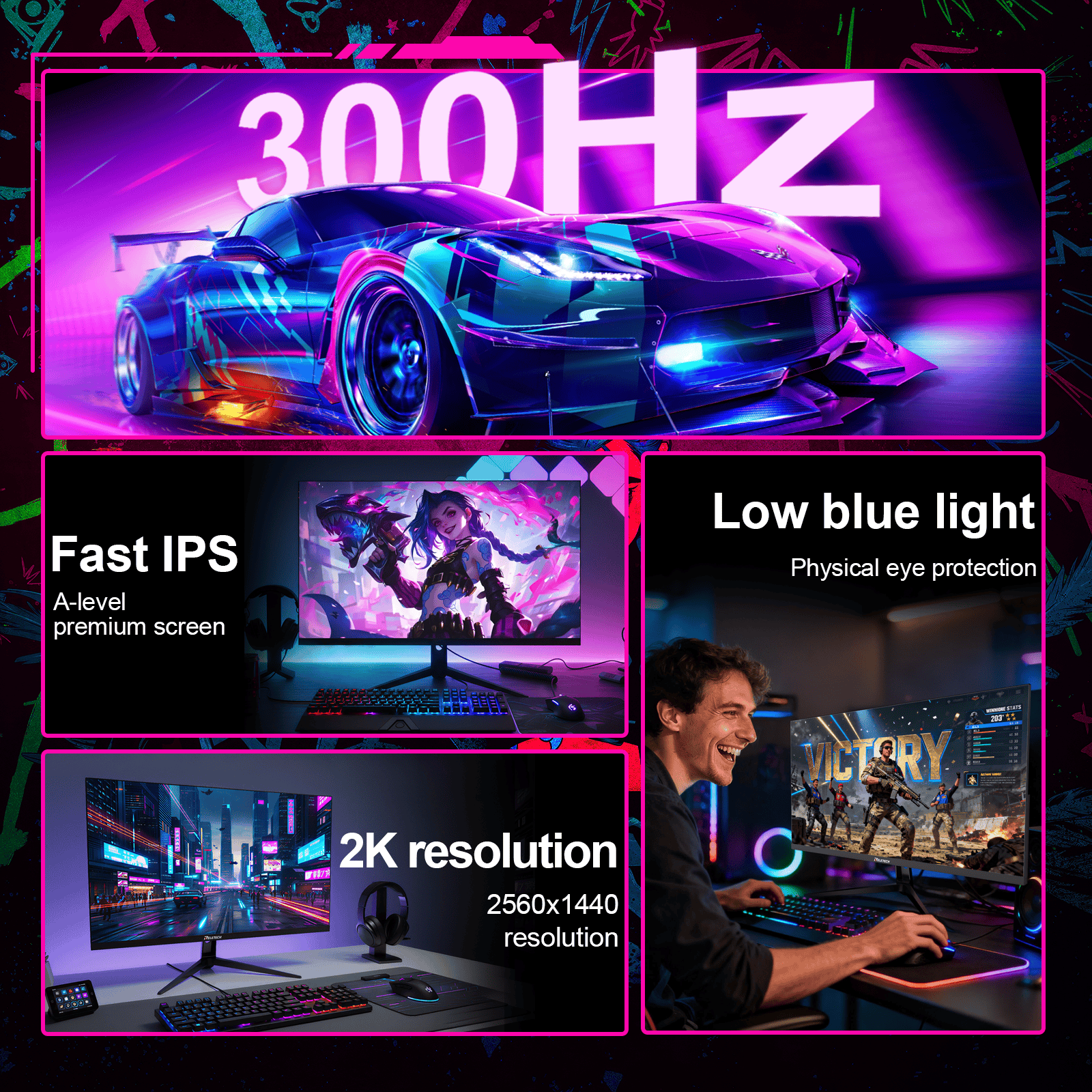 Reletech 2K 300Hz Gaming Monitor G27X Ultra - Reletech AI Vision