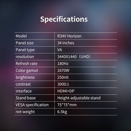 Reletech 4K 165Hz Gaming Monitor R34V Horizon - Reletech AI Vision