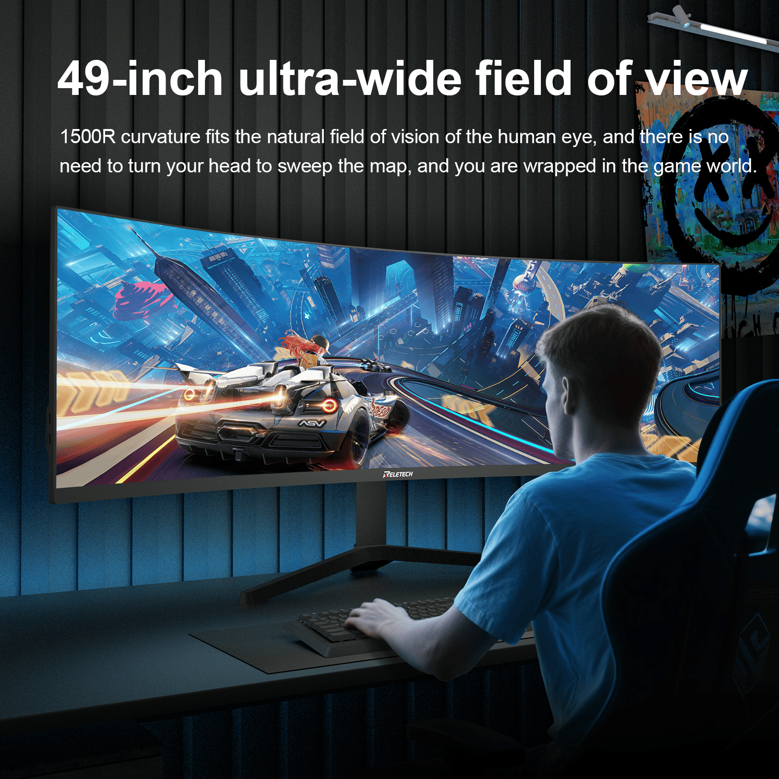 Reletech 4K 165Hz Gaming Monitor R49BVR Raptor - Reletech AI Vision