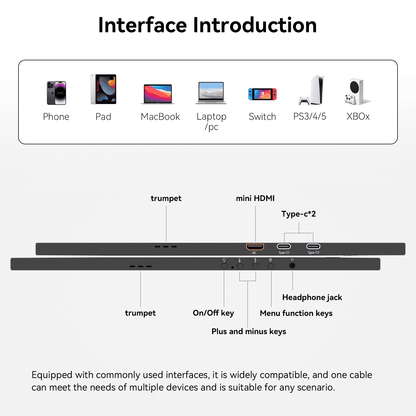 Reletech 60Hz FHD Portable Monitor M16 Lite - Reletech AI Vision