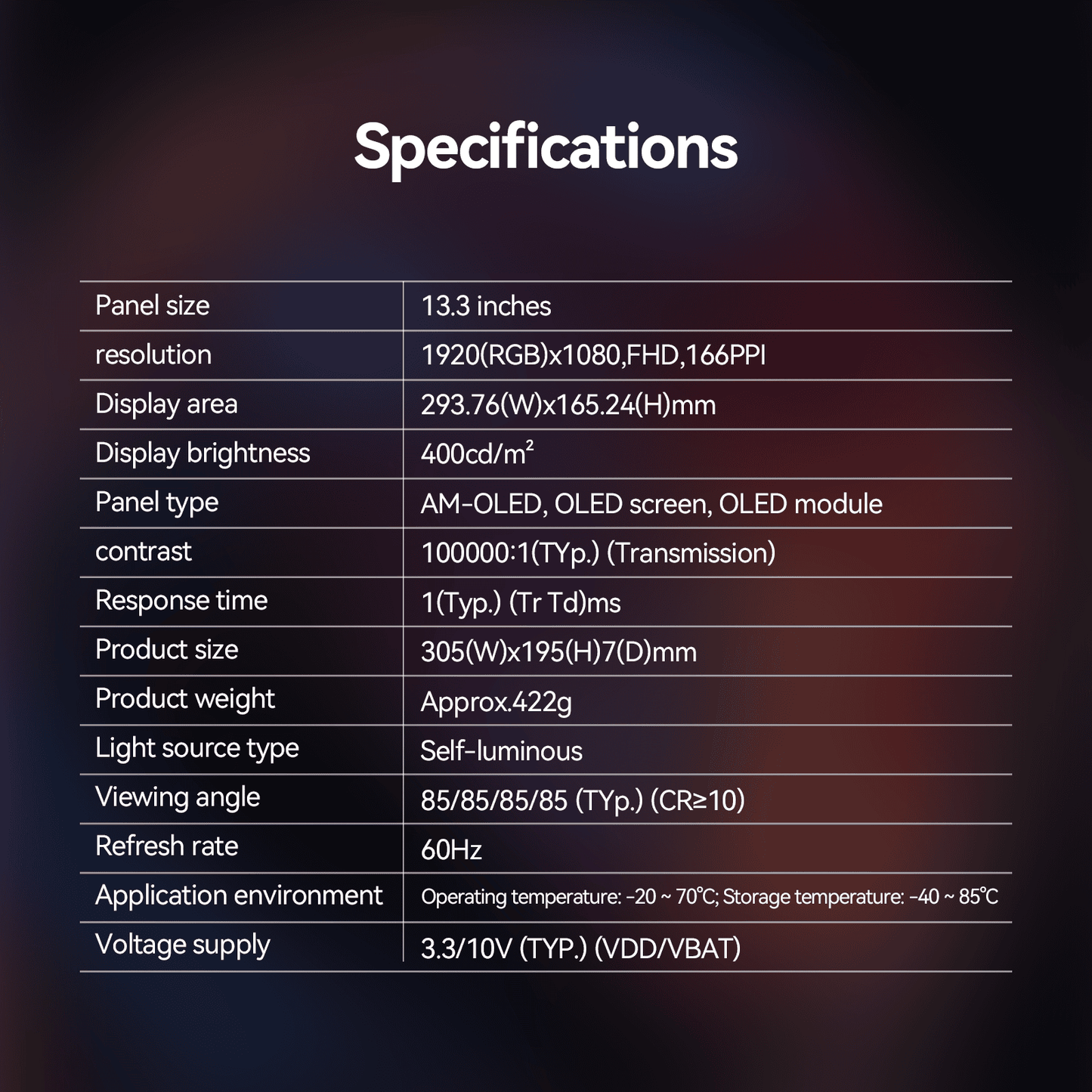 Reletech 60Hz OLED Portable Monitor M13OL - Reletech AI Vision