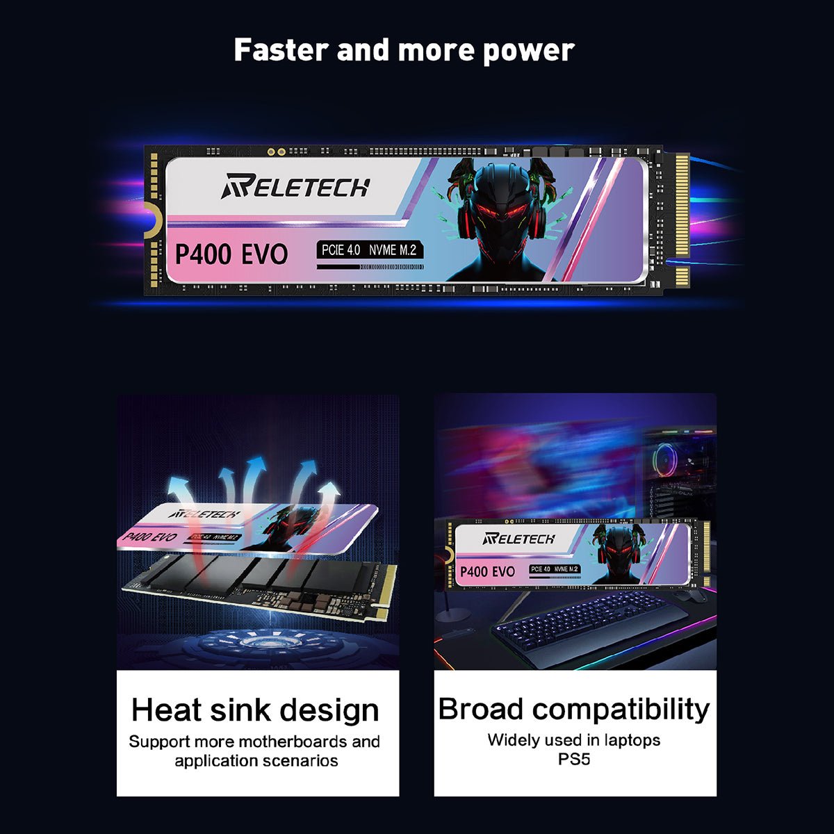 Reletech P400 EVO M.2 2280 PCIe Gen 4x4 NVMe SSD - Reletech AI Vision