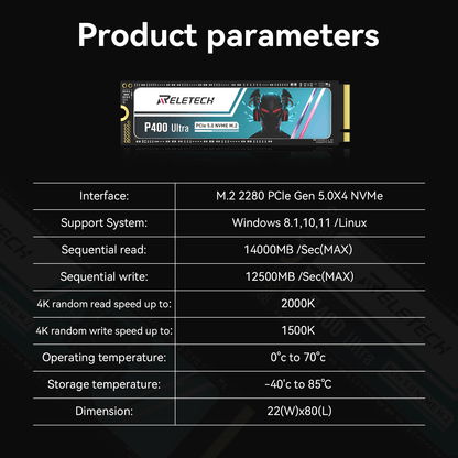 Reletech P400 Ultra PCIe Gen5x4 NVMe SSD - Reletech AI Vision