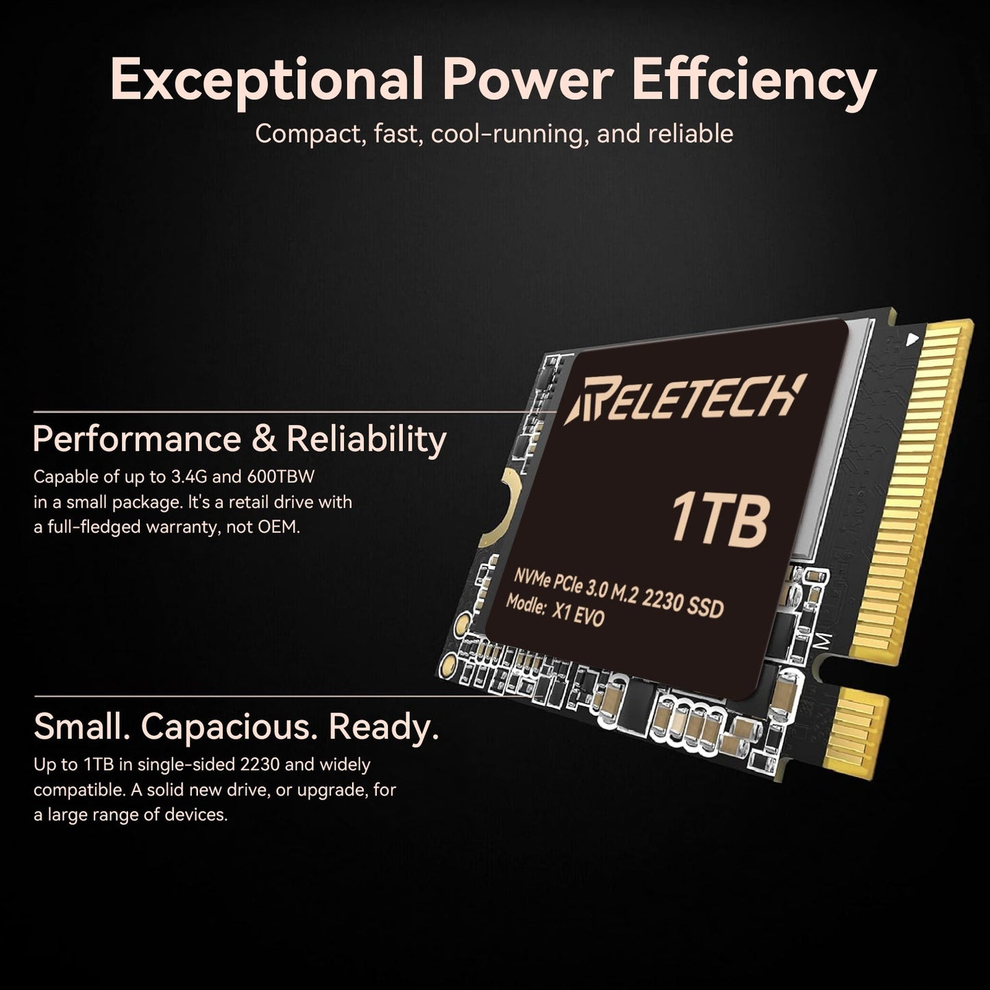 Reletech X1 EVO M.2 2230 PCle Gen3x4 NVMe SSD - Reletech AI Vision