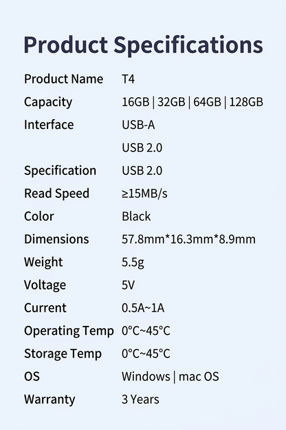 T4 Simple Household USB2.0 Drive - Reletech AI Vision