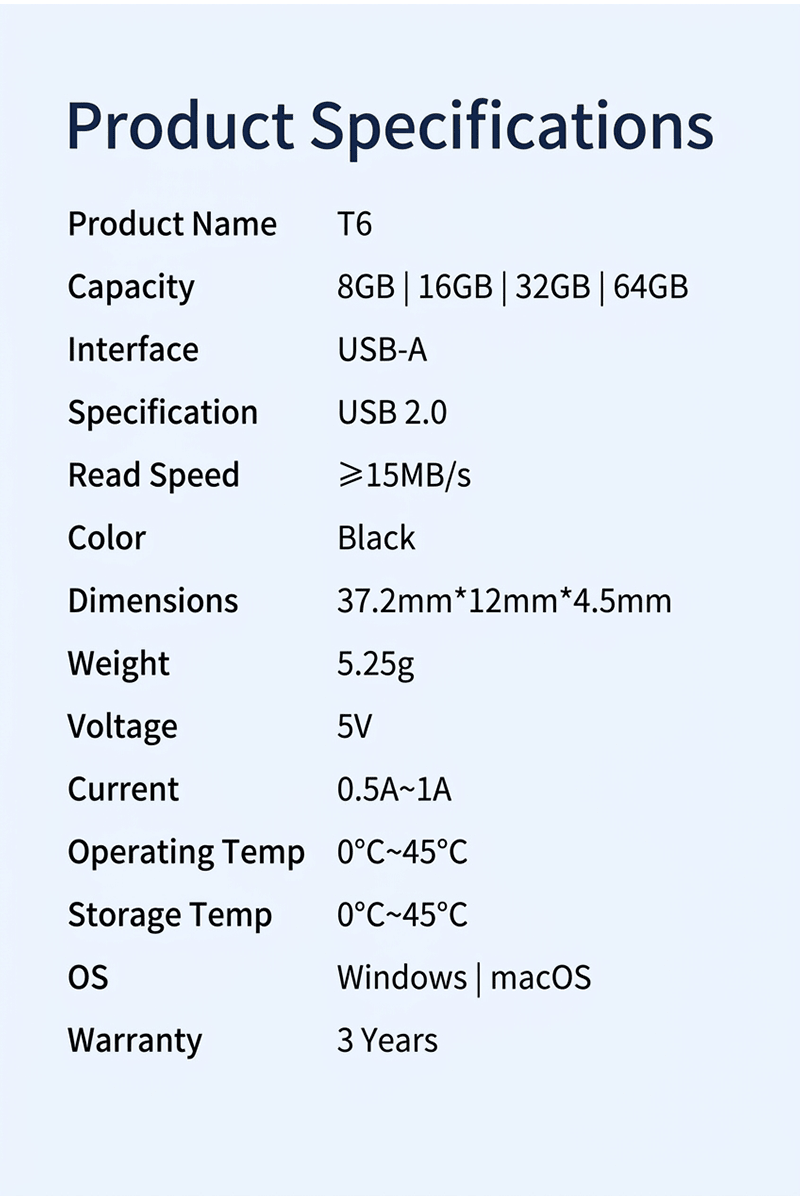 T6 High Speed Office USB2.0 Drive - Reletech AI Vision
