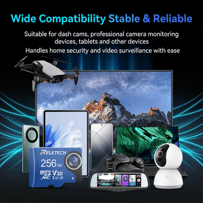 U3 V30 A1 Blue Universal Car TF Card - Reletech AI Vision