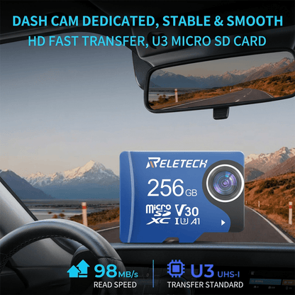 U3 V30 A1 Blue Universal Car TF Card - Reletech AI Vision