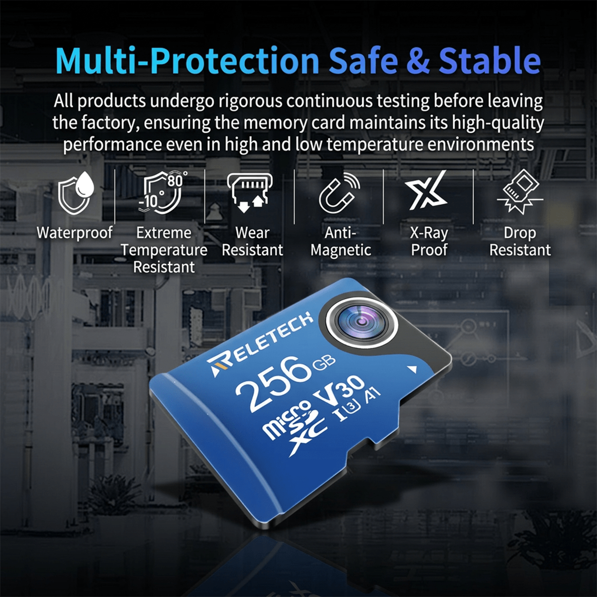 U3 V30 A1 Blue Universal Car TF Card - Reletech AI Vision