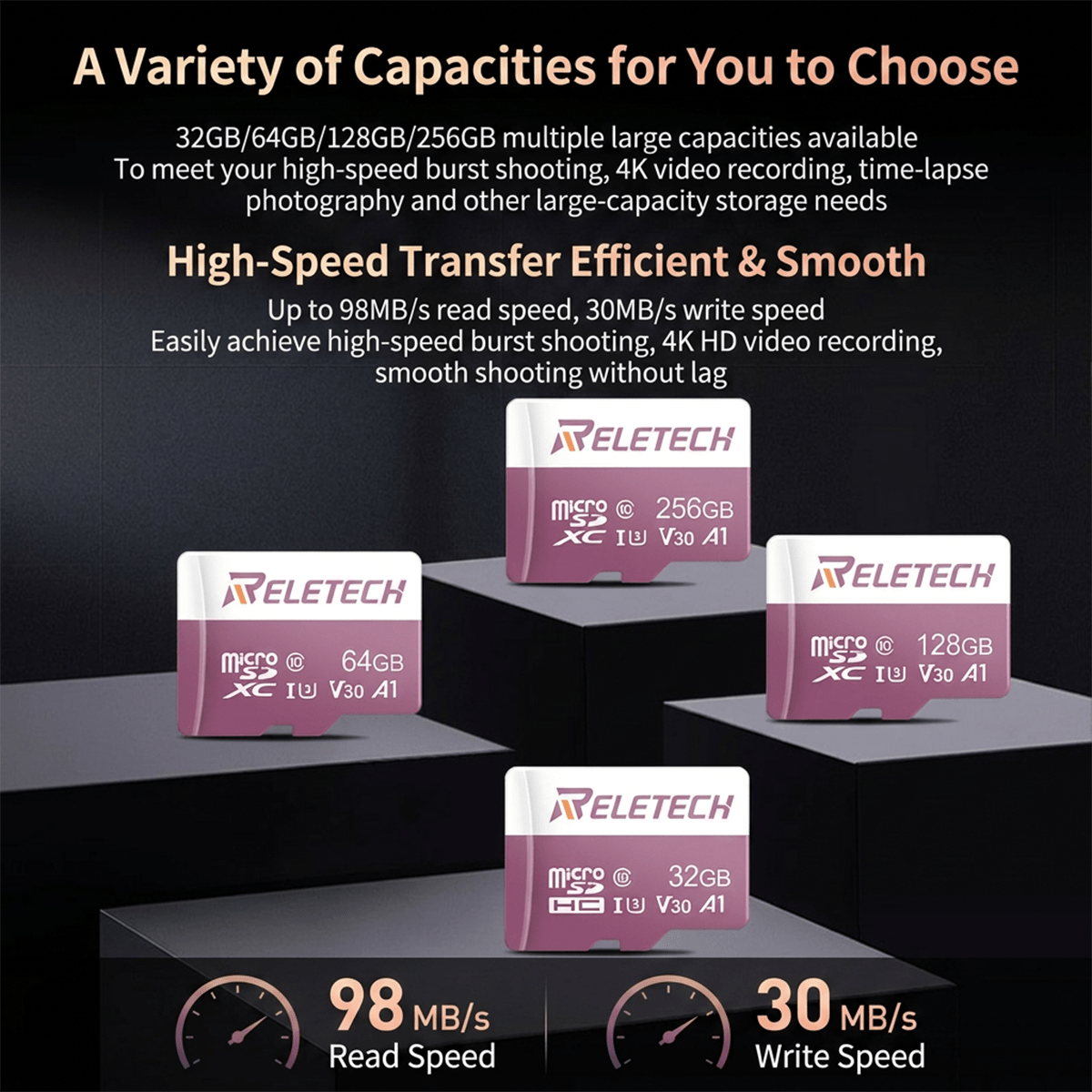 U3 V30 A1 TF Card For Camera Pink - Reletech AI Vision