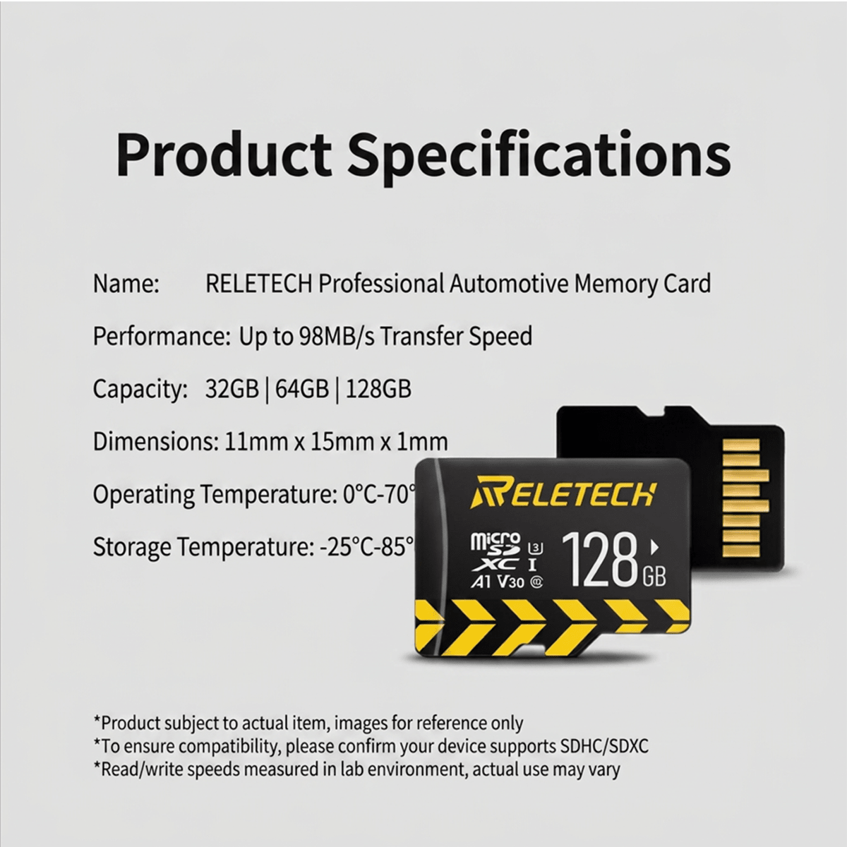 U3 V30 A1 TF Card For Dash Cam - Reletech AI Vision