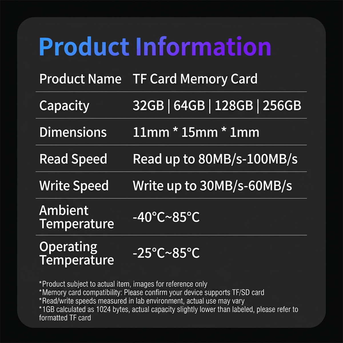U3 V30 A1 Universal Car TF Card - Reletech AI Vision