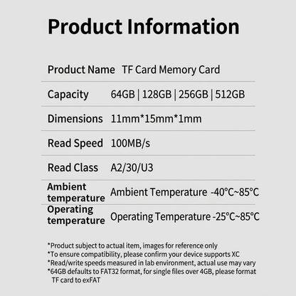 U3 V30 A2 TF Card For DJI Drone - Reletech AI Vision