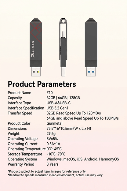 Z10 Type - C USB3.2 Phone Backup Drive - Reletech AI Vision