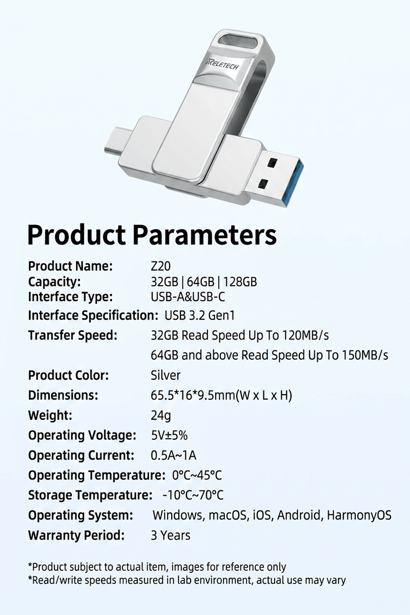 Z20 Dual Interface Type - C USB3.2 Drive - Reletech AI Vision