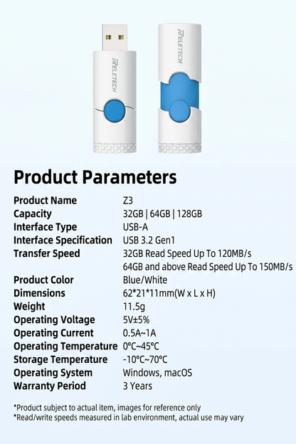 Z3 USB3.2 Computer Flash Drive - Reletech AI Vision
