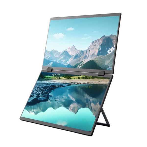 Monitor 15.6 inch Dual Screen,1080P FHD with 360° Flip External Screen