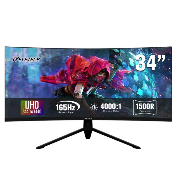 Reletech G34WQ 34 inch LCD UHD (3440 x 1440) 165Hz Gaming Office Monitor